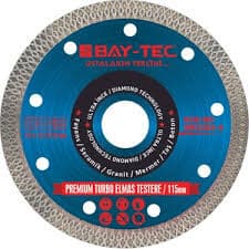 Elmas Testere Premium Turbo İnce 180 x 22-23mm - Premium Hassas Kesim - Elmas Testere Premium Turbo İnce 180 mm dış çap × 22-23 mm mil bağlantı, standart taşlama makinesi uyumlu. Premium ince turbo — en hassas ve temiz kesim, mükemmel kenar. Premium fayans, dekoratif mermer, hassas granit, vitrin işleri işlerinde tercih edilir; profesyonel inşaat ustası ve fayans tesisatçısı için temel ekipman.