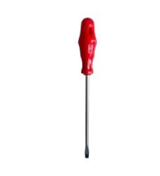 İZELTAŞ Düz Uçlu Tornavida 4x150 mm - Profesyonel Krom Vanadyum - İZELTAŞ marka düz uçlu (yarık başlı) tornavida, 4 mm uç çapı ve 150 mm boyu. Küçük yarık başlı vidalar (3-4 mm yarık) için tasarlanmıştır; elektrikli ekipman, eski tip elektronik, vintage saatler işlerinde tercih edilir. Uzun boy, yüksek tork ve derin erişim için ideal.