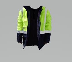Reflektörlü Su Geçirmez Parka Kışlık Mont Sarı-Lacivert M 2