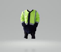 Reflektörlü Su Geçirmez Parka Kışlık Mont Sarı-Lacivert XL 3