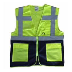 Emniyet İkaz Yeleği Cepli Yönetici Tipi CE Belgeli Sarı Lacivert XL