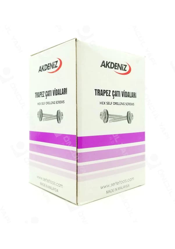 Trapez Çatı Vidası 6,3X60 mm 200 Adet 6 mm DK 2