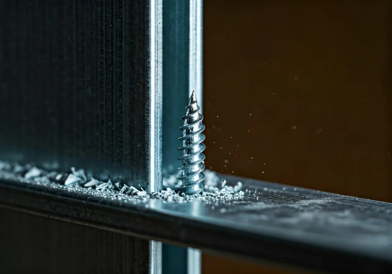 Galvaniz sac profile matkap uçlu alçıpan vidası montajı