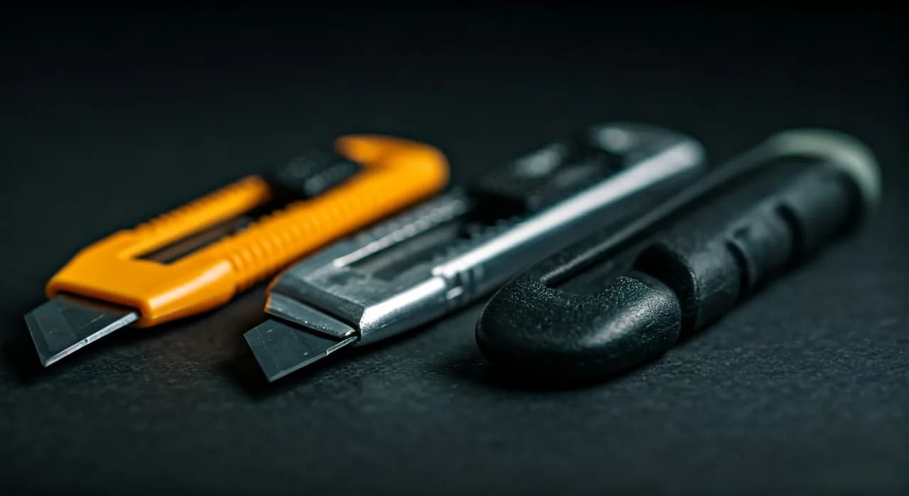Üç farklı sap tasarımı maket bıçakları